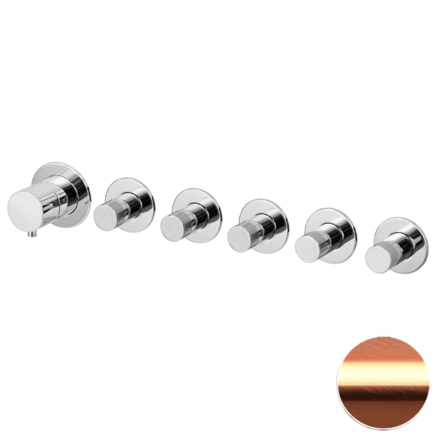 Плитка Remer X Style Встраиваемый смеситель округлый для душа X STYLE медь брашированная  поверхность брашированная