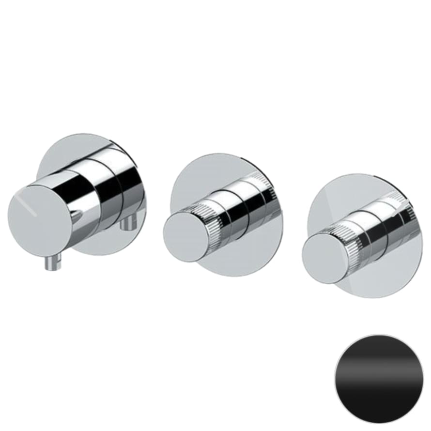 Плитка Remer X Style Встраиваемый смеситель округлый для душа X STYLE черный матовый  поверхность матовая