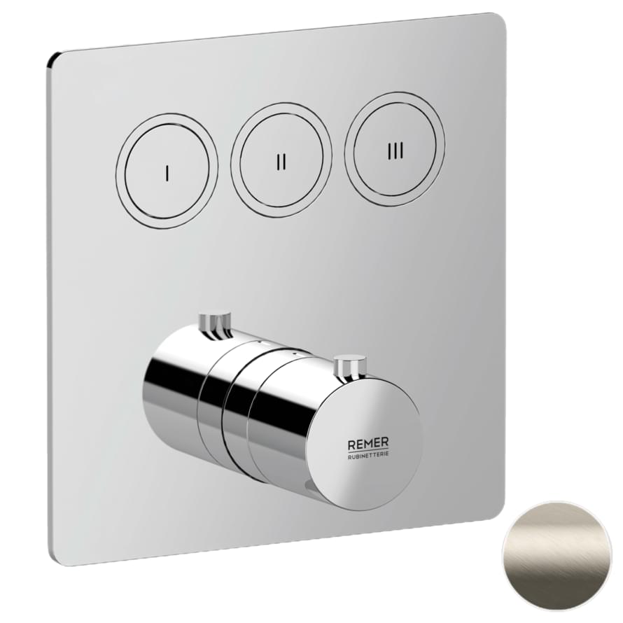Плитка Remer X Style Встраиваемый смеситель термостатический для душа X STYLE сталь  поверхность матовая