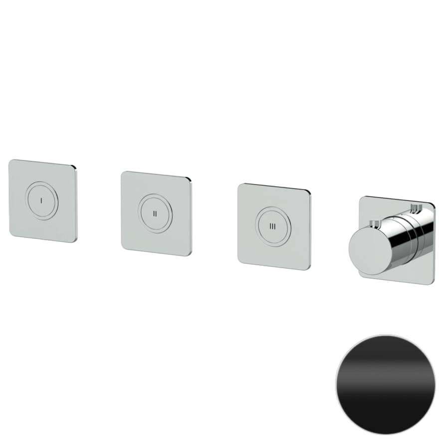 Плитка Remer X Style Встраиваемый смеситель термостатический для душа X STYLE черный матовый  поверхность матовая