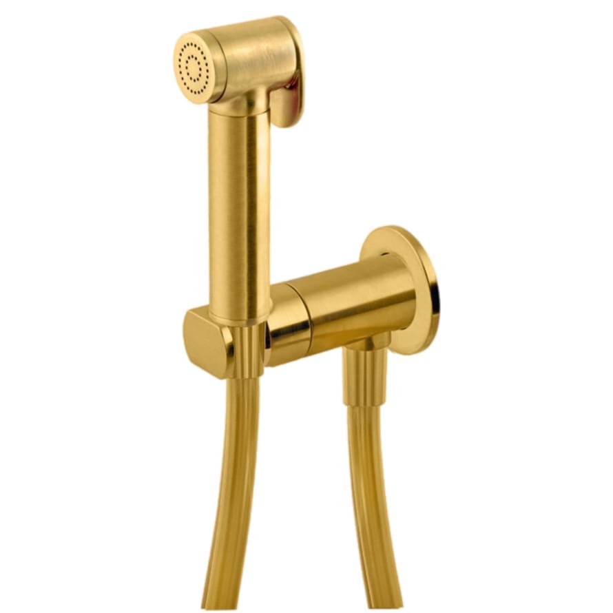 Плитка Remer X Style Гигиенический душ округлый со смесителем X STYLE золото брашированное  поверхность брашированная