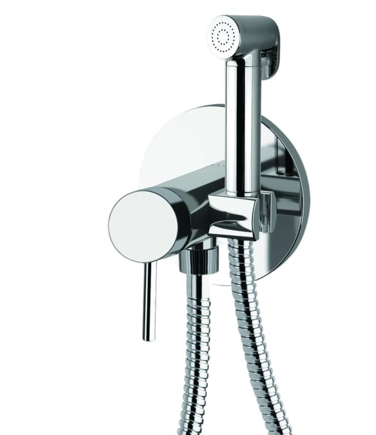 Плитка Remer X Style Гигиенический душ со смесителем X STYLE в комплекте со скрытой частью хром  поверхность глянец