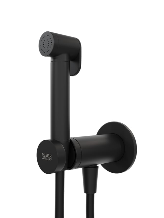 Плитка Remer X Style Гигиенический душ со смесителем круглый X STYLE черный матовый  поверхность матовая