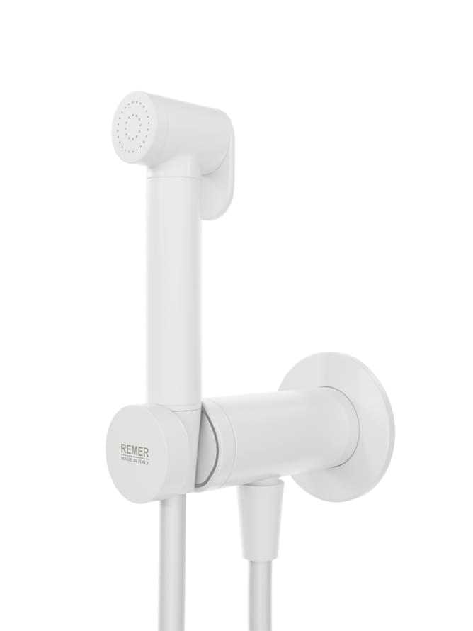 Плитка Remer X Style Гигиенический душ со смесителем округлый X STYLE белый матовый  поверхность матовая