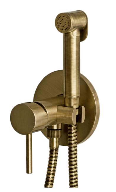 Плитка Remer X Style Гигиенический душ со смесителем округлый X STYLE латунь состаренная  поверхность брашированная