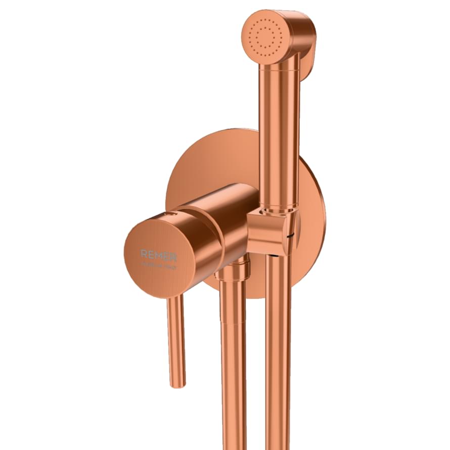 Плитка Remer X Style Гигиенический душ со смесителем округлый X STYLE медь брашированная  поверхность брашированная