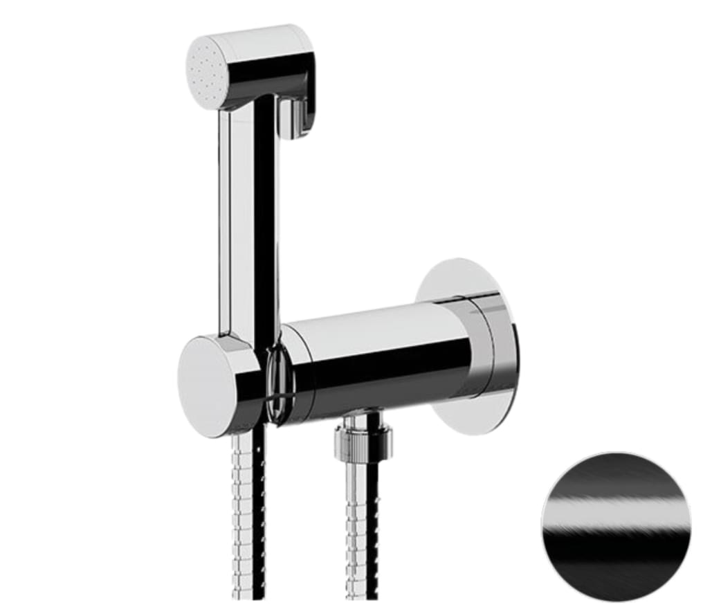 Плитка Remer X Style Гигиенический душ со смесителем округлый X STYLE черный брашированный  поверхность брашированная