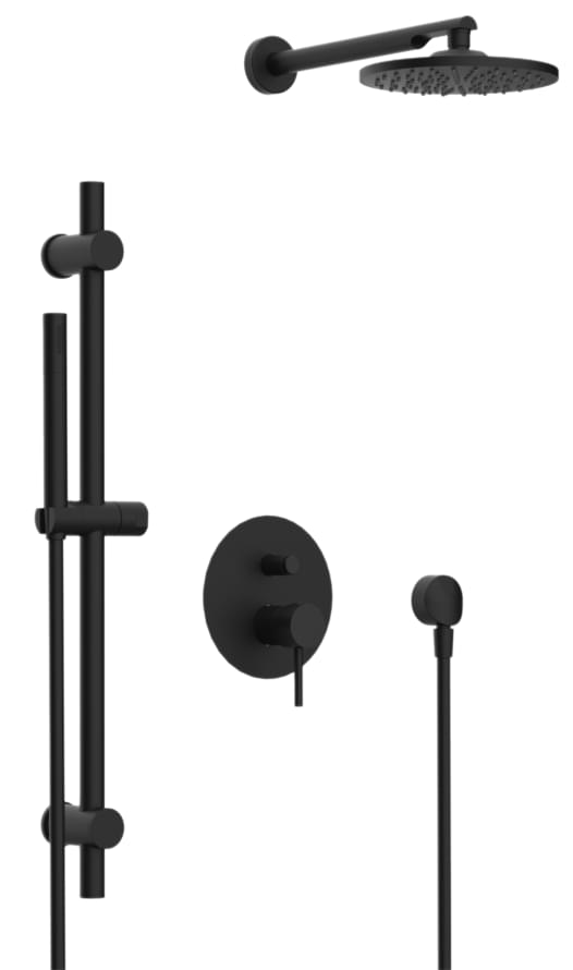 Плитка Remer X Style Душевая система X STYLE с верхним душем черный матовый  поверхность матовая