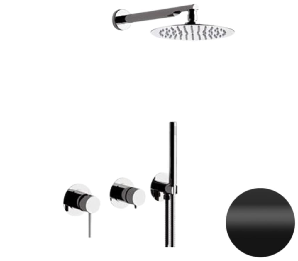 Плитка Remer X Style Душевая система X STYLE черный матовый с верхним душем  поверхность матовая