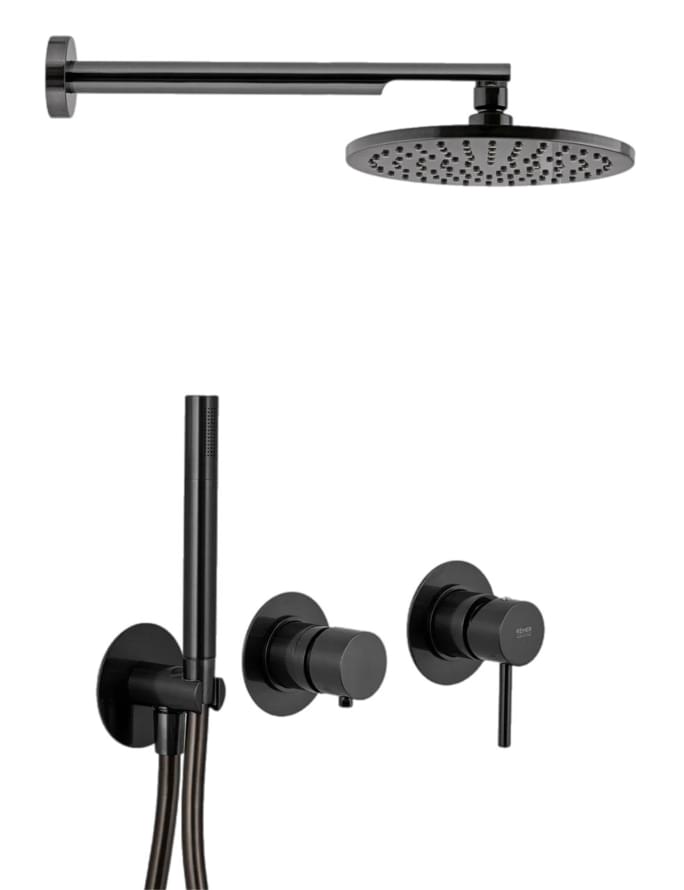 Плитка Remer X Style Душевая система на 2 выхода X STYLE черный брашированный  поверхность брашированная