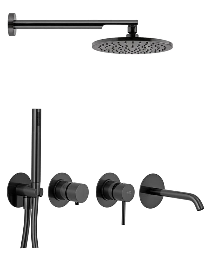 Плитка Remer X Style Душевая система на 3 выхода X STYLE черный брашированный  поверхность брашированная