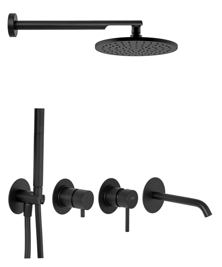 Плитка Remer X Style Душевая система округлая X STYLE черный матовый  поверхность матовая