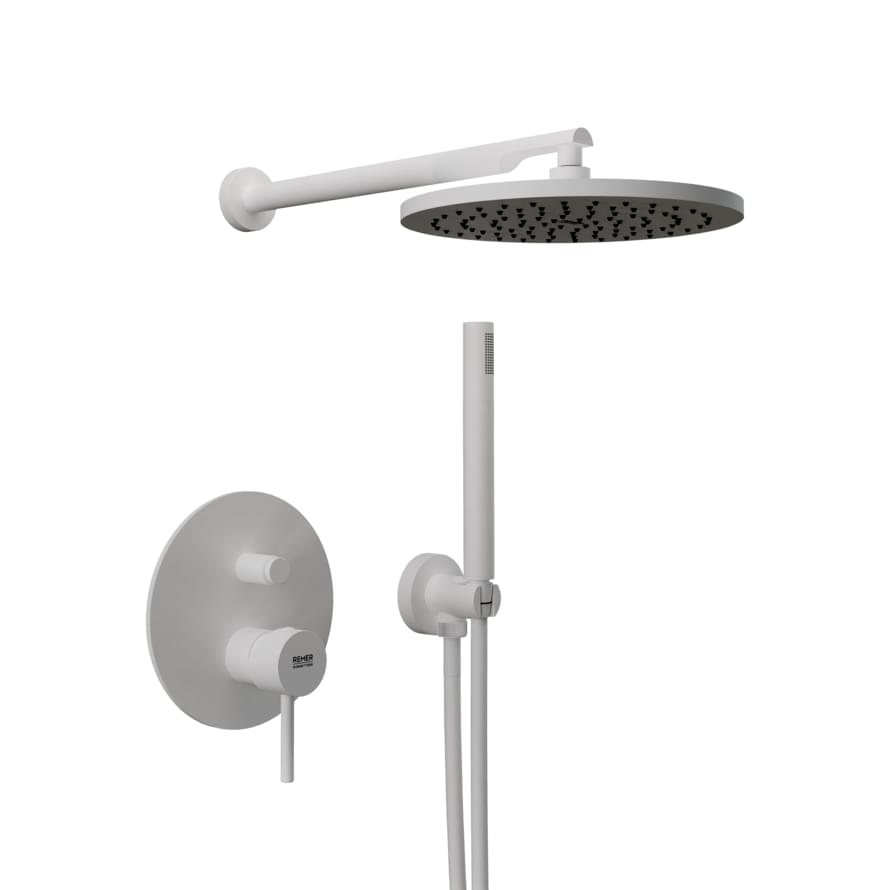 Плитка Remer X Style Душевая система с верхним душем X STYLE белый матовый  поверхность матовая