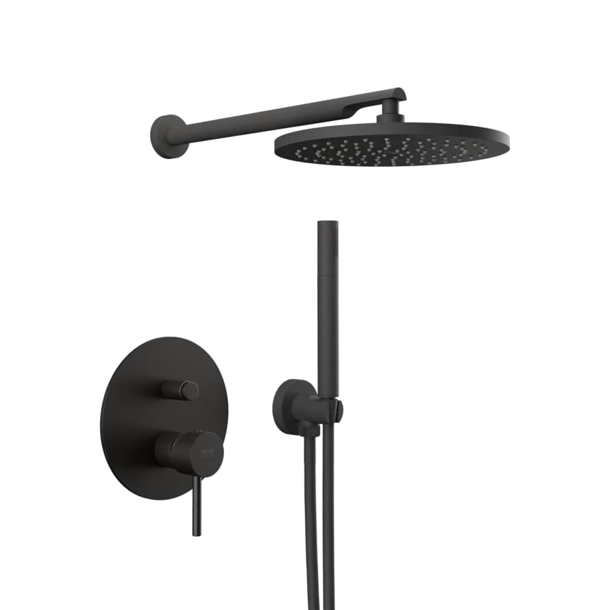 Плитка Remer X Style Душевая система с верхним душем X STYLE черный матовый  поверхность матовая