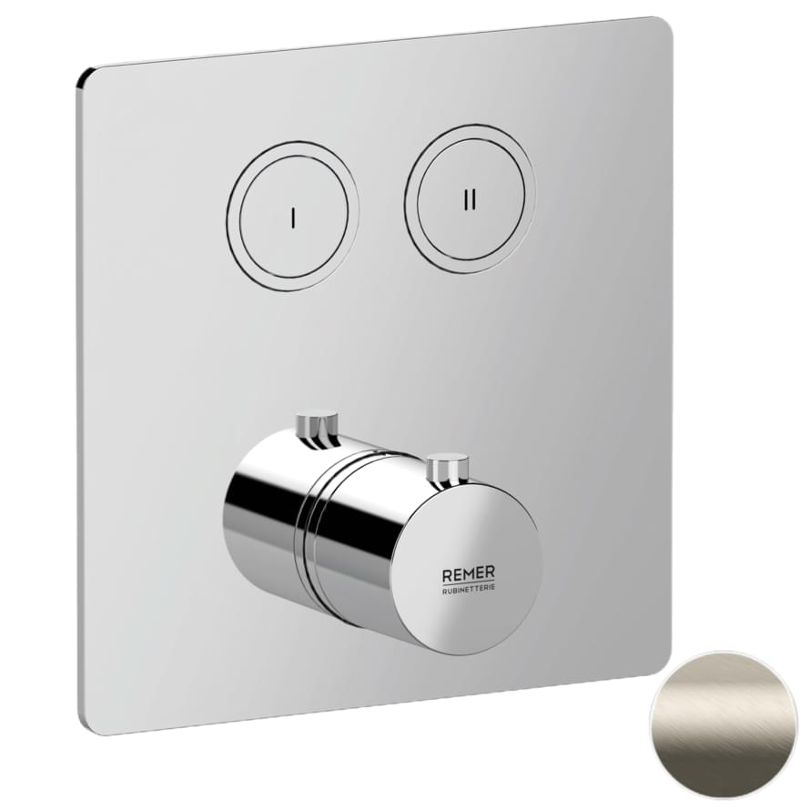 Плитка Remer X Style Квадратный смеситель термостатический для душа X STYLE сталь  поверхность матовая