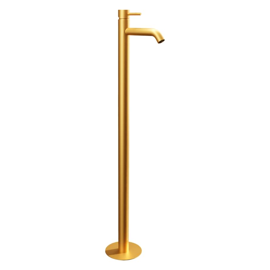 Плитка Remer X Style Напольный смеситель для раковины X STYLE золото брашированное  поверхность брашированная