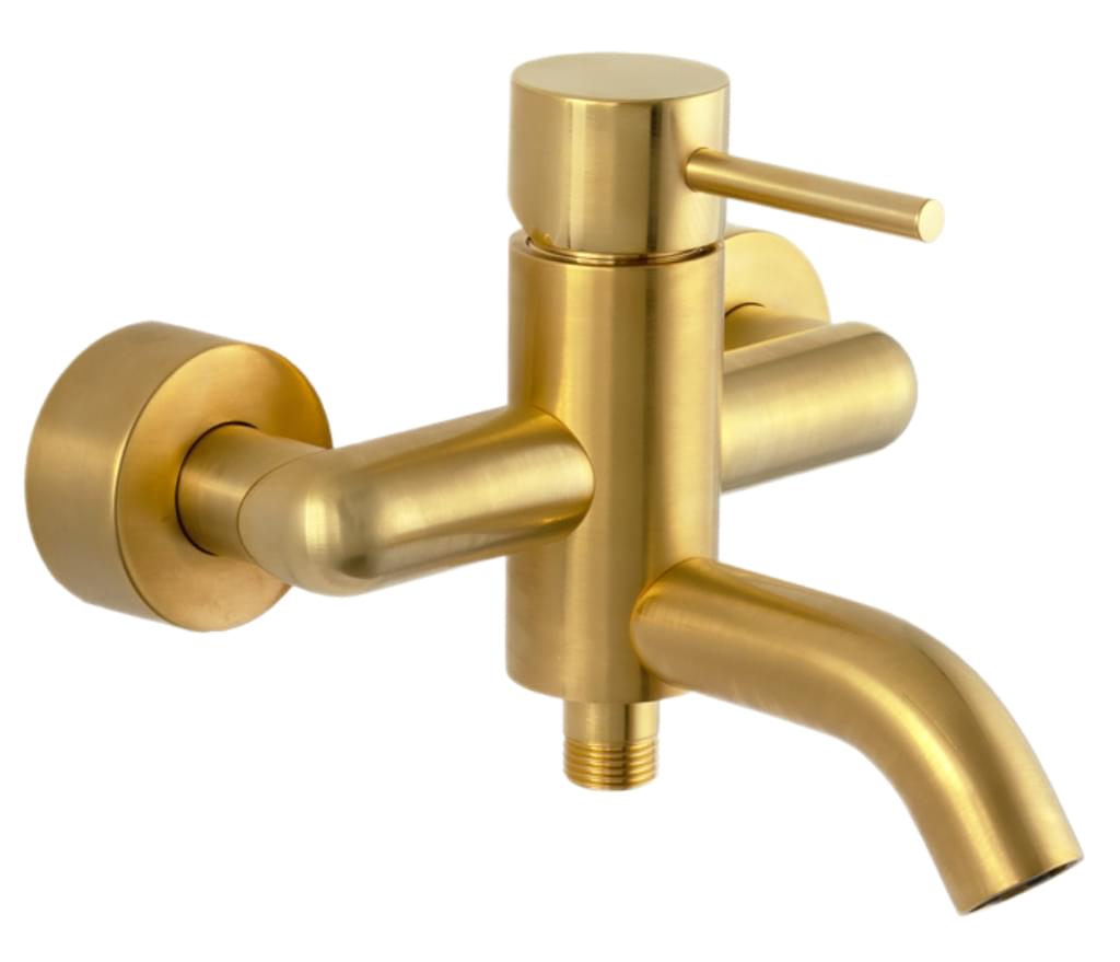 Плитка Remer X Style Настенный смеситель для ванны X STYLE золото брашированное  поверхность брашированная