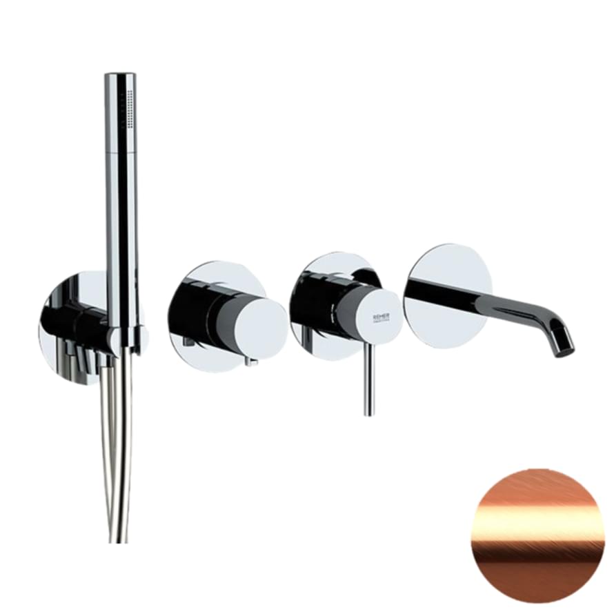 Плитка Remer X Style Настенный смеситель для ванны X STYLE медь брашированная  поверхность брашированная