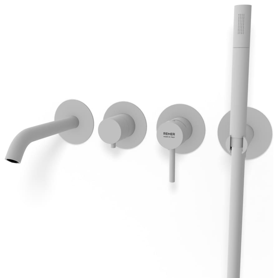 Плитка Remer X Style Округлый встраиваемый смеситель для ванны X STYLE белый матовый  поверхность матовая