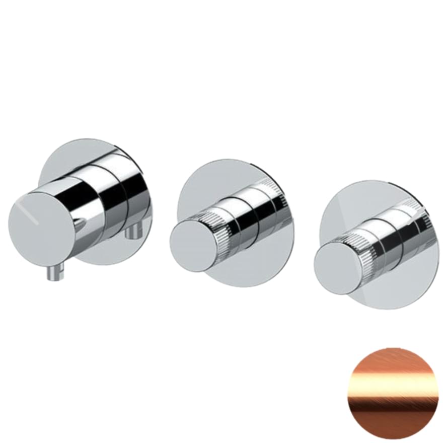 Плитка Remer X Style Округлый встраиваемый смеситель для душа X STYLE медь брашированная  поверхность брашированная