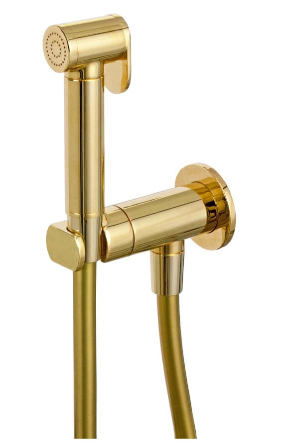 Плитка Remer X Style Округлый гигиенический душ со смесителем X STYLE золото глянцевое  поверхность глянец