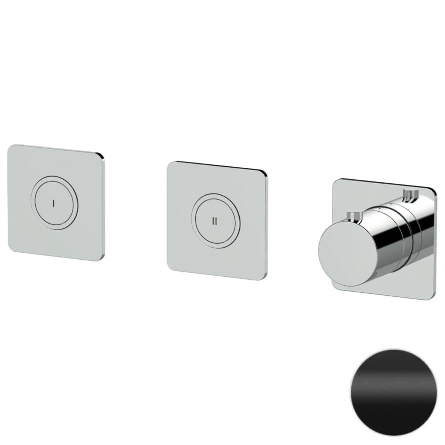 Плитка Remer X Style Смеситель встраиваемый термостатический для душа X STYLE черный матовый  поверхность матовая