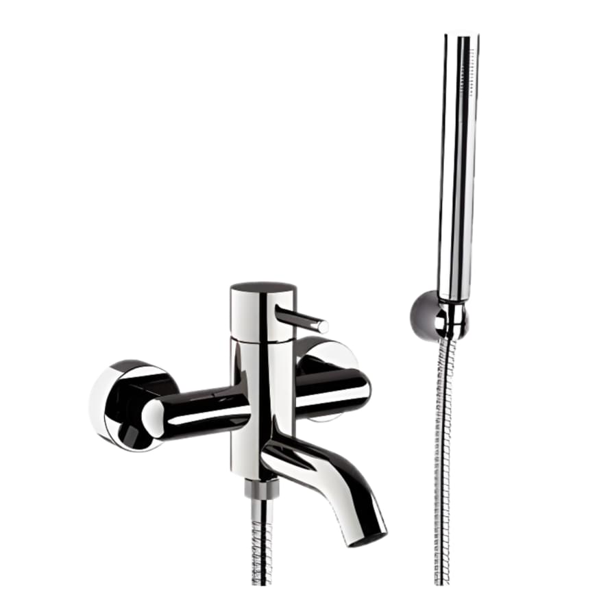 Плитка Remer X Style Смеситель для ванны X STYLE настенный с лейкой хром  поверхность глянец