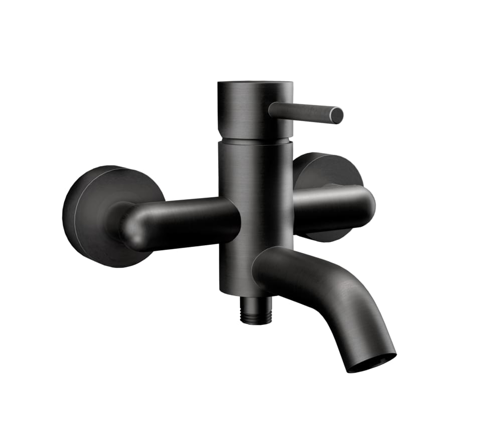 Плитка Remer X Style Смеситель для ванны настенный X STYLE черный брашированный хром  поверхность брашированная