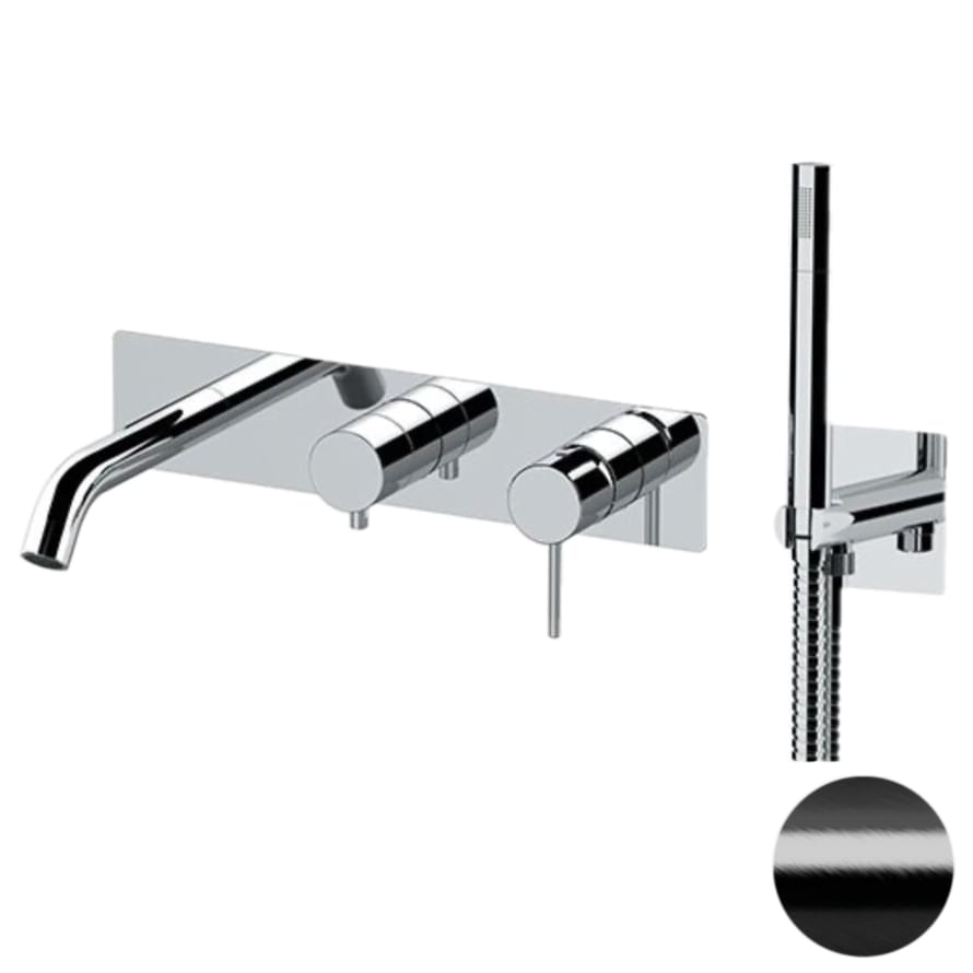 Плитка Remer X Style Смеситель для ванны с лейкой X STYLE черный брашированный  поверхность брашированная