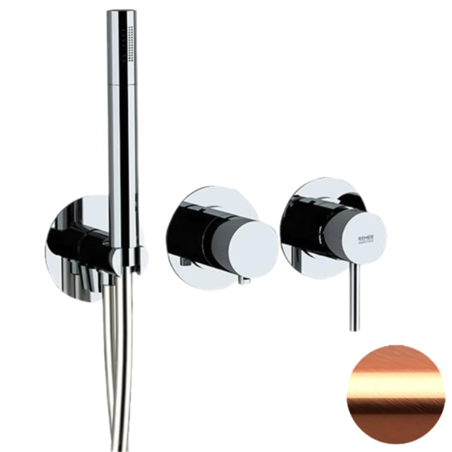 Плитка Remer X Style Смеситель для душа X STYLE медь брашированная встраиваемый  поверхность брашированная