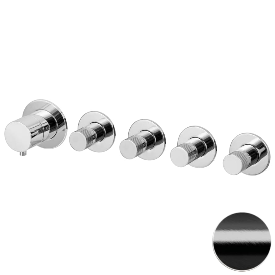 Плитка Remer X Style Смеситель для душа X STYLE округлый черный брашированный  поверхность брашированная