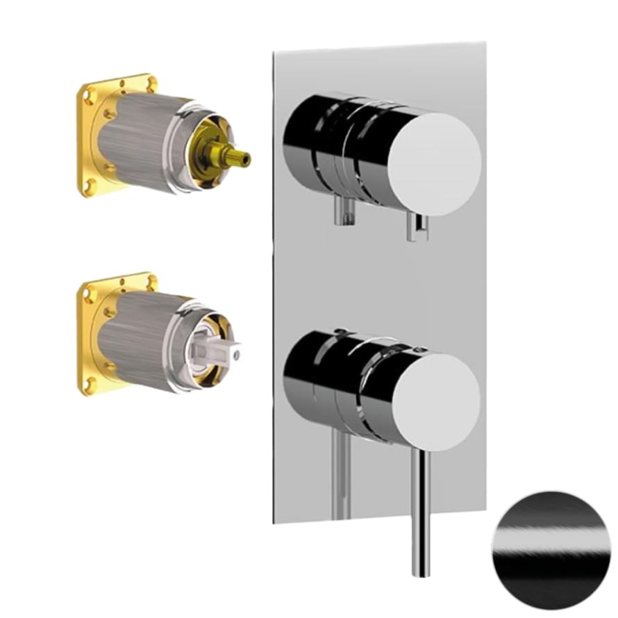 Плитка Remer X Style Смеситель для душа на 2 выхода X STYLE черный брашированный  поверхность брашированная