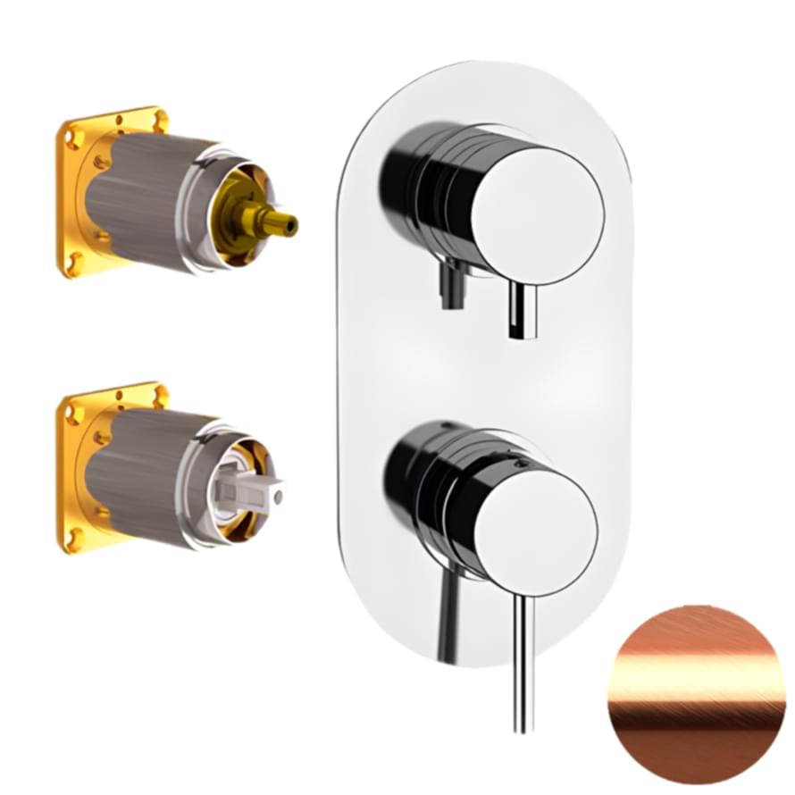 Плитка Remer X Style Смеситель для душа на 3 выхода X STYLE медь брашированная  поверхность брашированная