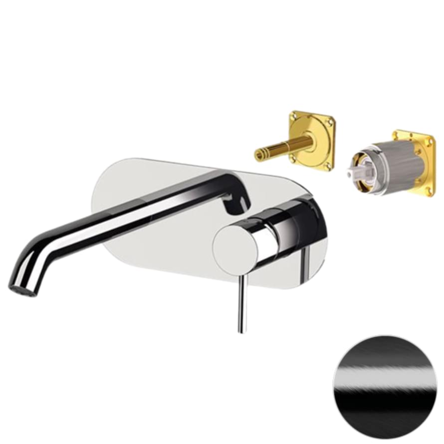 Плитка Remer X Style Смеситель для раковины X STYLE встраиваемый округлый черный брашированный  поверхность брашированная