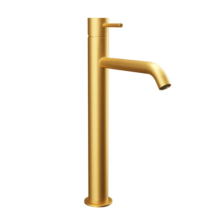 Плитка Remer X Style Смеситель для раковины X STYLE высокий золото брашированное  поверхность брашированная