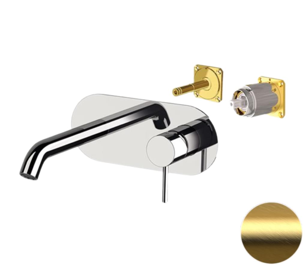 Плитка Remer X Style Смеситель для раковины X STYLE золото брашированное встраиваемый округлый  поверхность брашированная