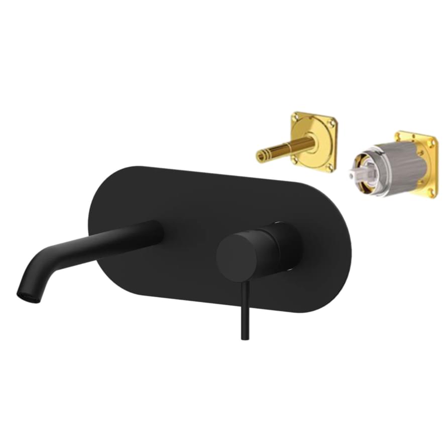 Плитка Remer X Style Смеситель для раковины X STYLE округлый встраиваемый черный матовый  поверхность матовая