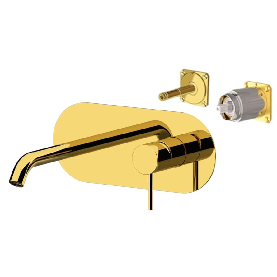 Плитка Remer X Style Смеситель для раковины встраиваемый X STYLE округлый золото глянцевое  поверхность глянец