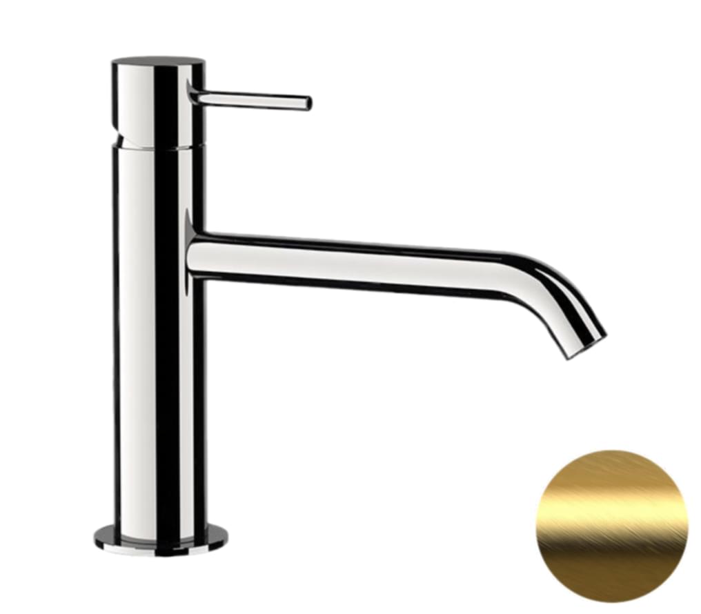 Плитка Remer X Style Смеситель для раковины г-образный X STYLE золото брашированное  поверхность брашированная