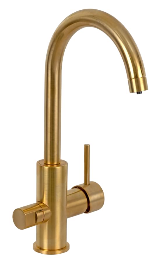 Плитка Remer X Style Смеситель округлый для кухни X STYLE золото брашированное  поверхность брашированная