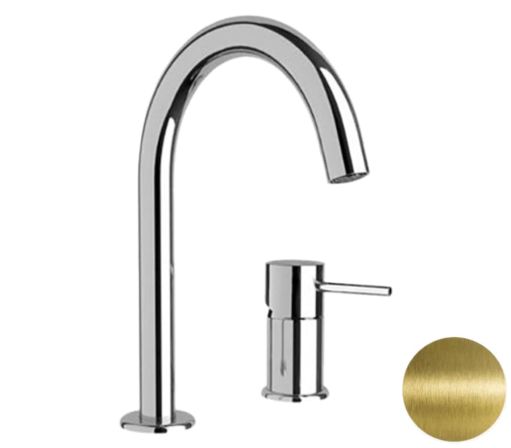 Плитка Remer X Style Смеситель округлый для раковины X STYLE состаренная латунь  поверхность брашированная