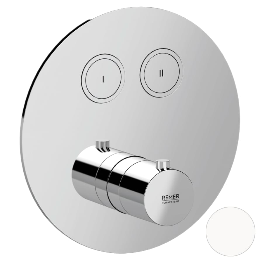 Плитка Remer X Style Смеситель термостатический для душа X STYLE встраиваемый белый матовый  поверхность матовая