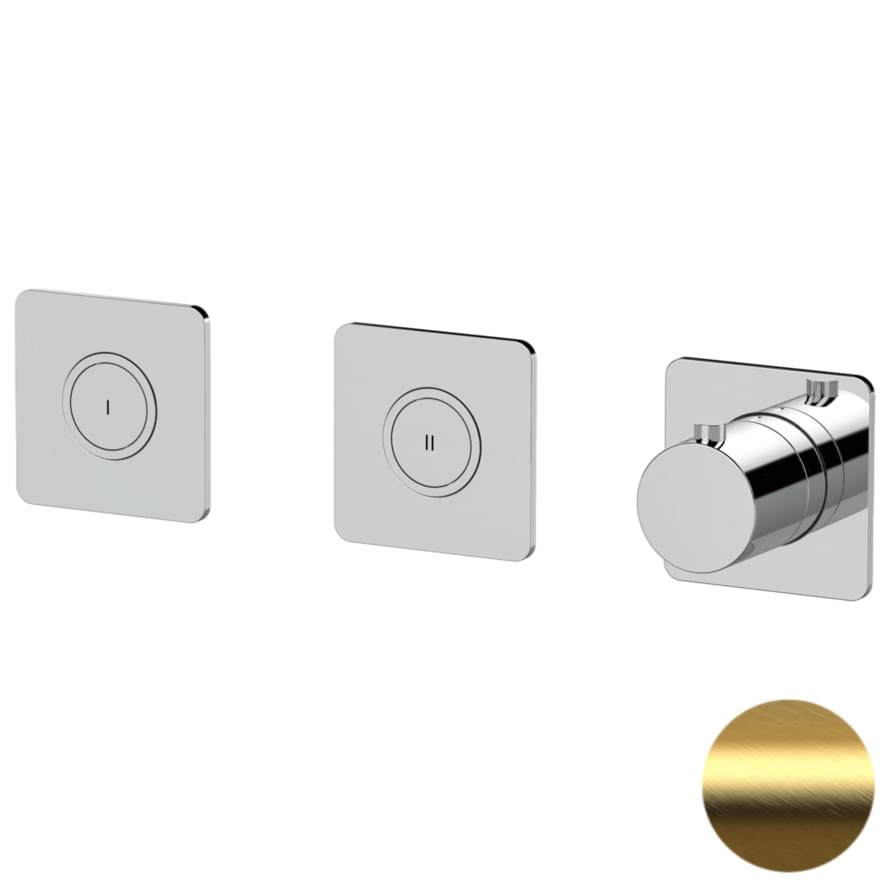 Плитка Remer X Style Смеситель термостатический для душа X STYLE встраиваемый золото брашированное  поверхность брашированная