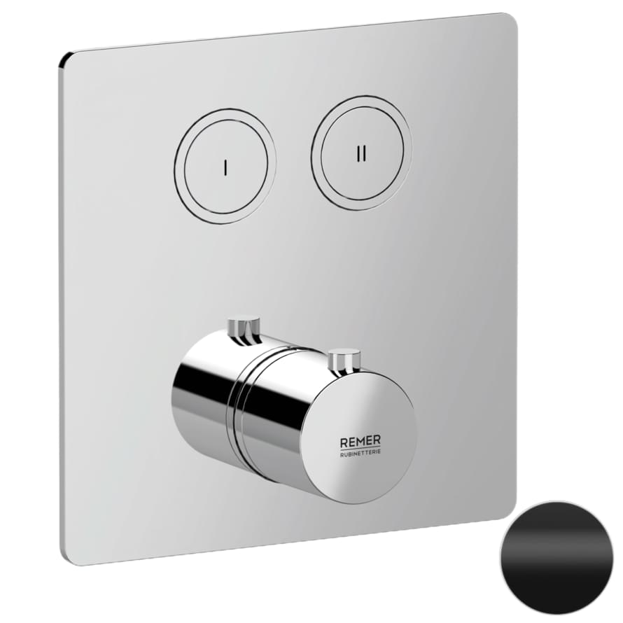 Плитка Remer X Style Смеситель термостатический для душа X STYLE встраиваемый черный матовый  поверхность матовая