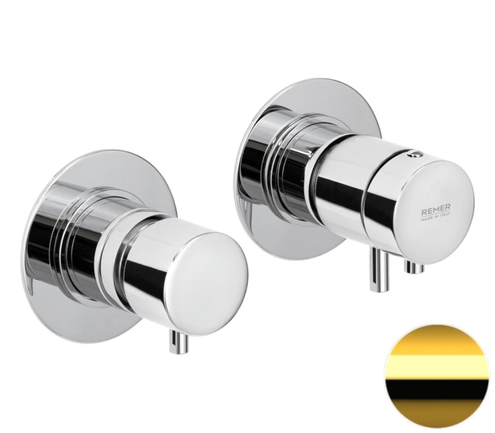 Плитка Remer X Style Смеситель термостатический для душа X STYLE золото глянцевое  поверхность глянец