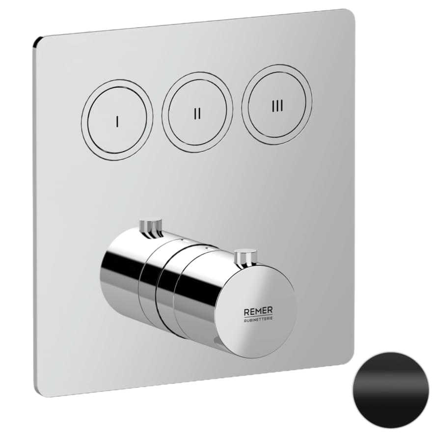 Плитка Remer X Style Смеситель термостатический для душа встраиваемый X STYLE черный матовый  поверхность матовая