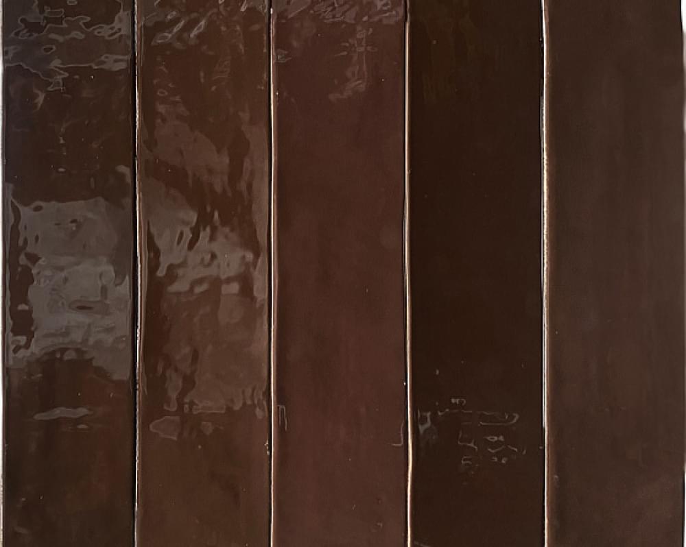 Плитка Revoir Paris Studio Brun Retro Glossy 6.2x25 см, поверхность глянец