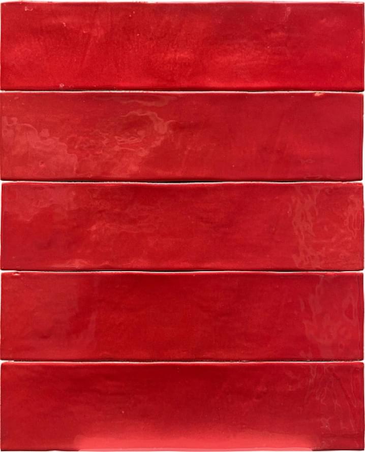 Плитка Revoir Paris Studio Carmin Glossy 6.2x25 см, поверхность глянец