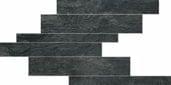 Плитка Rex Ardoise Noir Modula Listello Sfalsato 21x40 см, поверхность матовая, рельефная
