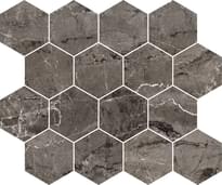Плитка Ricchetti Pure Mosaico Esagona Royal Dark Grey Lappato Lux 28.7x34.4 см, поверхность полированная